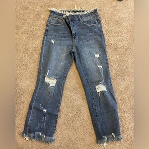 Risen Brand Distressed Blue Jeans